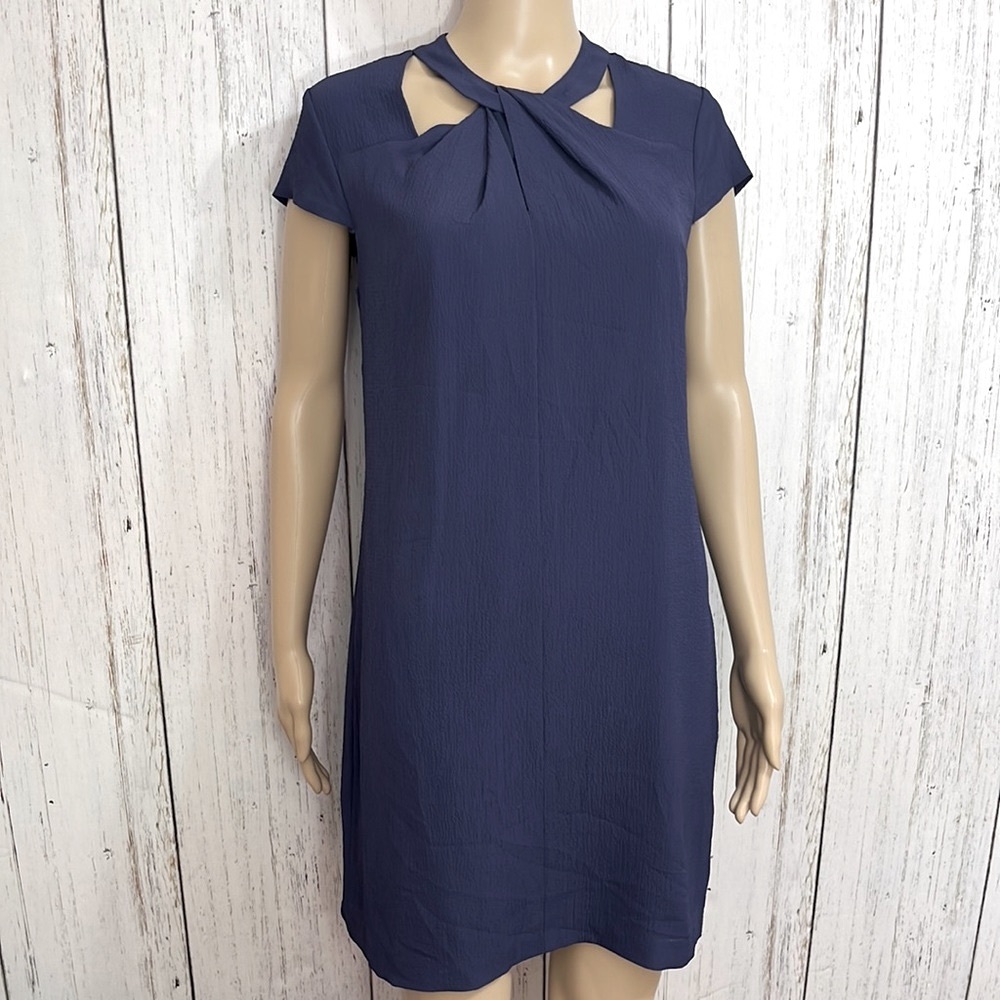 CeCe Navy Dress Cap Sleeves Cutouts Size 4